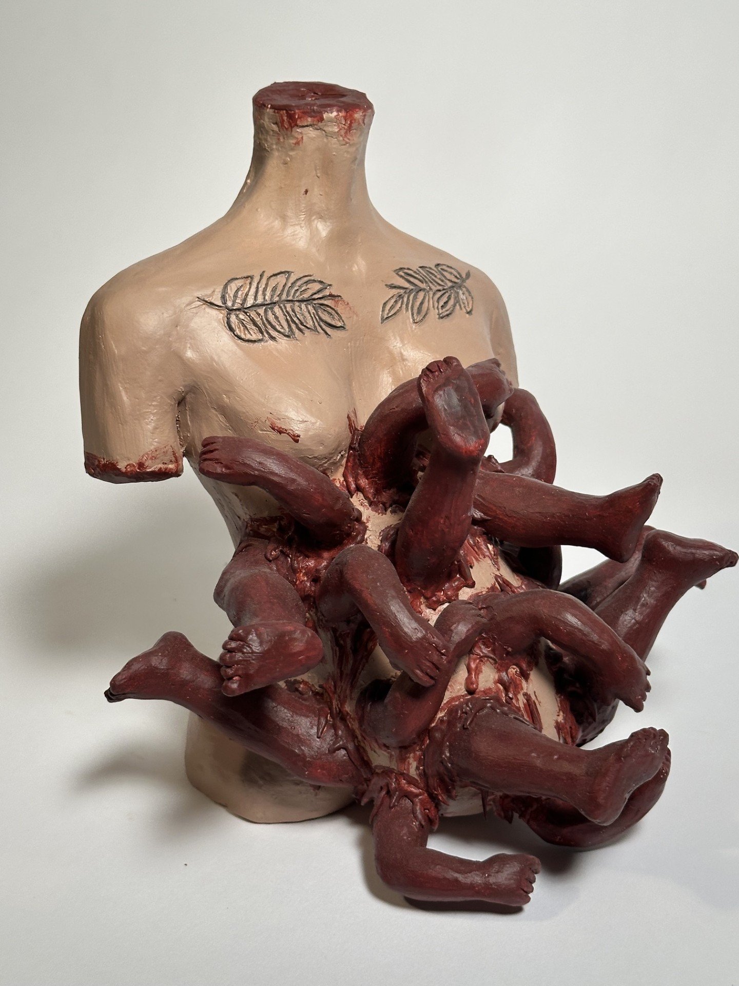 Primigravida — A multi medium ceramics artwork with layered textures, 2025